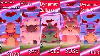 HERE ALL dynamax raid ( MAX BATTLES ) in pokemon go.