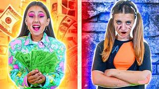 Chica Rica Buena vs Chica Mala Pobre en la Escuela