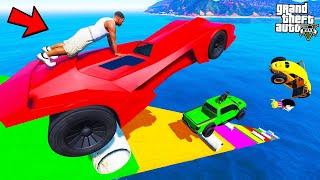 FRANKLIN TRIED IMPOSSIBLE DOWNWARD CONCRETE PIPE PARKOUR RAMP CHALLENGE GTA 5 | SHINCHAN and CHOP