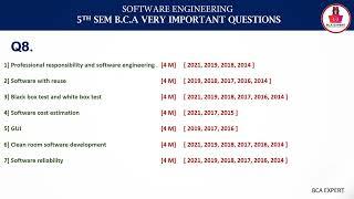 Software engineering most important questions  | 7 -year question papers | KUD | exam revision