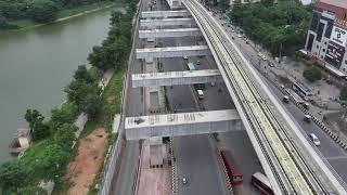 Drone view of Metro Works from KR Puram to Hebbal