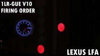 LEXUS LFA V10 1LRGUE (even fire) firing order AudioVisual demonstration 1 2 3 4 7 8 9 10 5 6