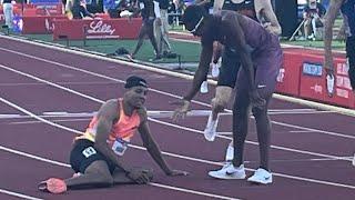 Isaiah Harris refuses handshake w/ Isaiah Jewett, Men’s 800m Semifinal H1, 2024 U.S. Olympic Trials