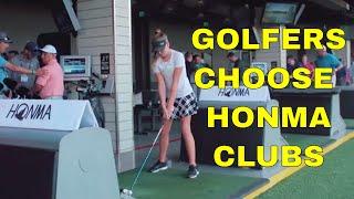 GOLFERS TRY OUT HONMA GOLF CLUBS