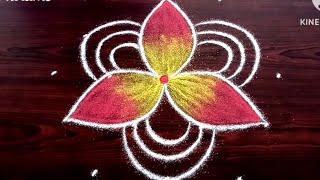 தை மாதம் பூக்கோலம்//Thai madham special flower rangoli//Simple daily poo kolam designs//Latha kolam