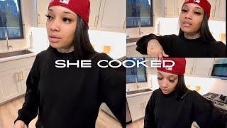 Help me pick my next drink|out shopping all day|she cooked for me