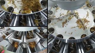 KENWEI multihead weigher for sticky pickled cucumbers pesador de cabeza múltiple pepinos en vinagre