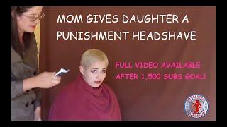 Barberette Bungalow - Mom Gives Daughter a Punishment Headshave Preview