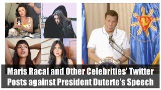 Maris Racal and Other Celebrities' Twitter Posts against President Duterte's Speech I Jessie's Vlog