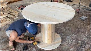 Amazing Creative Design Ideas Woodworking Project Cheap - Build A Outdoor Round Tables From Pallets