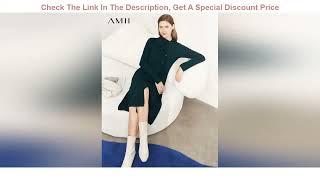 Amii Minimalism Knitted Dresses for Women 2022 Autumn Winter Elegant Slim Split Design Long Sle