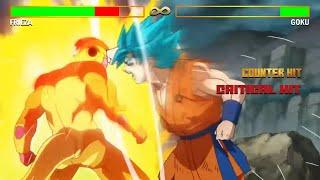 SSJ Blue Goku vs. Golden Frieza With Healthbars | Dragon Ball Super - Goku vs Frieza