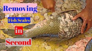 fastest removing fish scales | how to remove fish skin fast | fish scales removing skills