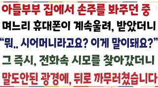 (반전신청사연)아들부부 집에서 손주를 봐주 던중 며느리의 휴대폰이 계속울려 받았더니 "뭐 시어머니라고요 말이돼요?" 전화 속 시어머니를 찾아갔더니[신청사연][사이다썰][사연라디오]