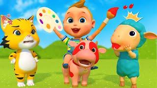 The Farmer In The Dell - Fun Animal Coloring Cartoon For Kids | Super Sumo Nursery Rhymes & Kid Song