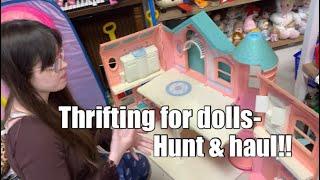 THRIFTING MY GRAIL DOLL HOUSE!! Doll hunt & haul! Barbie, Disney, Rainbow High & more (thrift store)