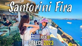 Santorini Greece Fira ( Thira ) 2023, walking tour 4k, with lots of detail shots.