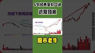 成交量|4句经典量价关系，识别顶底 #shorts  #成交量