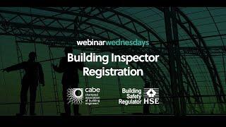 CABE Wednesday Webinar: Building Inspector Registration