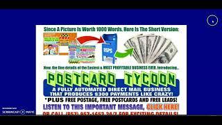 Postcard Tycoon - Make $300 Commissions Mailing Postcards