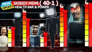 Skibidi Toilet 40-1 With Healthbar & Characters Power All Fights | Skibidi Toilet 1-40 ALL Seasons