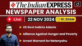 LIVE Newspaper Analysis | 22 November 2024 | The Indian Express | Drishti IAS English