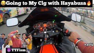 Going to college with My Hayabusa|R*wdism in college | TTF | Tamil | Motovlog |