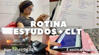 Rotina de estudos + Trabalho CLT | Nova leitura, academia, acordando às 04:30h…