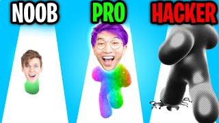 Can We Go NOOB vs PRO vs HACKER In BLOB RUNNER 3D!? (MAX LEVEL!)