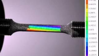 Digital Image Correlation of 304SS Tensile Specimen (Transverse Displacement)