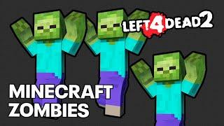 Minecraft Zombies in - Left 4 Dead 2 - Common Infection Mod in Action