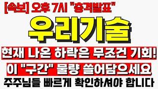 [우리기술 주가전망] 현재나온 하락은 무조건 기회! 이 "구간" 물량 쓸어담으세요