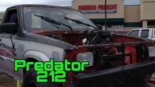 Predator 212 Truck. A  pickup with a harbor freight 6.5 horsepower engine. Keyfarm's Mazda B2200.