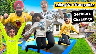 Living On Trampoline - 24 Hours Challenge | Ramneek Singh 1313 | RS 1313 VLOGS