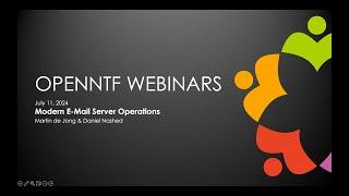 OpenNTF Webinar: Modern E-Mail Server Operations