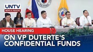 House hearing resumes inquiry on the use of OVP, DepEd confi funds under VP Duterte