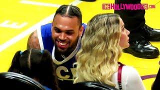 Chris Brown Dances For His Daughter Royalty To Entertain Her At The ACE Family Basketball Game