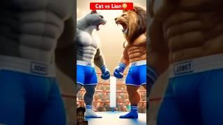 Cat vs Lion Fighting 🫠 #shorts #cat #respect #wwe #animals #lion #kitten #ai #cute #trending