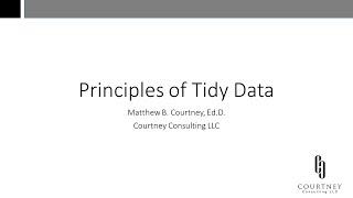 What are the principles of tidy data?