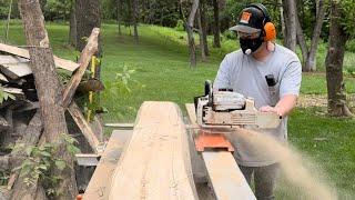 Chainsaw milling a beautiful Spalted Maple log! Logosol F2+