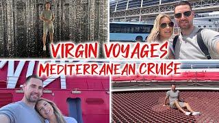 VIRGIN VOYAGES MEDITERRANEAN CRUISE - DAY ONE  |  DEPARTING BARCELONA  |  SAIL AWAY PARTY & MORE !!