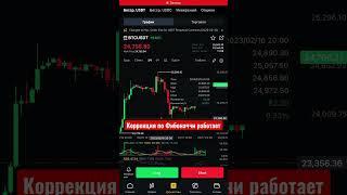 Биткоин коррекция, отработка по фибе