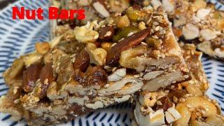 Delicious Nut bars! Quick snack 6 minutes done.