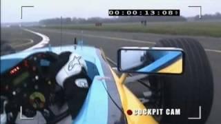 Renault F1 2004 onboard at Top Gear Test track with Stig