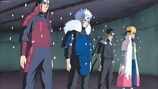 Orochimaru used Edo Tensei to summon four Hokage, Naruto shared the Nine-Tails Chakra with everyone