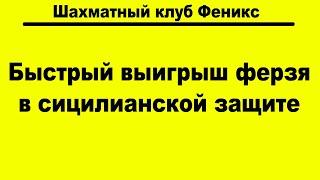 Ловушка в сицилианской защите. Выигрыш ферзя уже на 8 ходу!!!