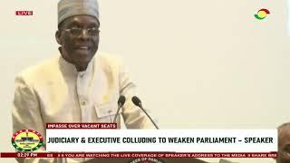 Impasse over Vaccant Seats: Speaker of Parliament Alban Bagbin Addresses the Media