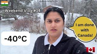 Going to work on a snowy day in Canada | I can't survive in this Cold climate | Weekend Vlog 14