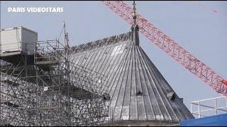 Chantier de la Cathédrale Notre Dame de Paris le 19 aout 2024 - La Toiture réapparue jusqu'au chœur