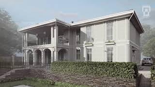 Classic mansion 3d architecture visualization and animation